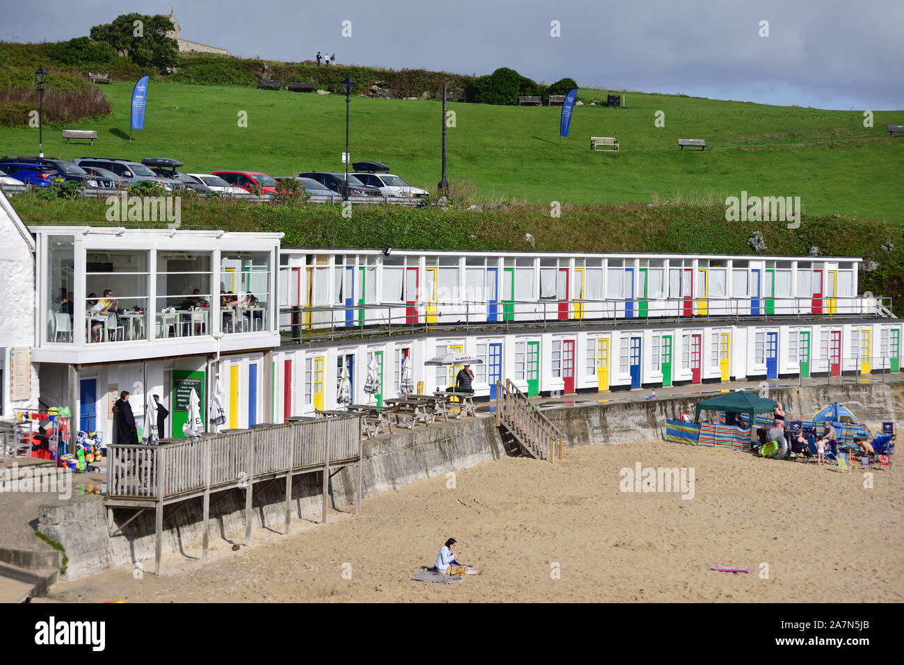 Beach chalets at Porthgwidden Beach, St Ives, Cornwall Stock Photo Alamy