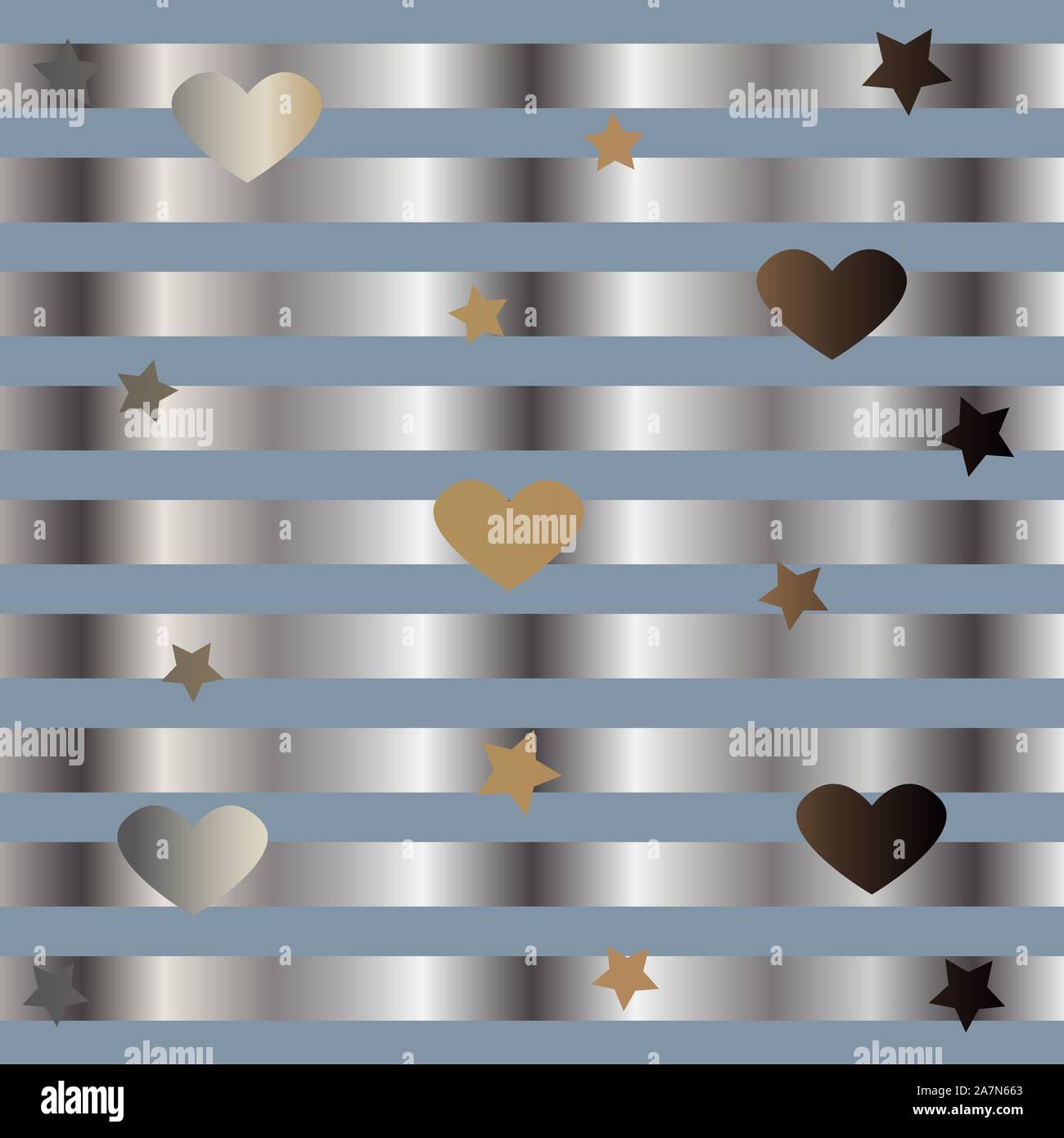Cute pattern with silver and golden elements. Vector Illustration Stock ...