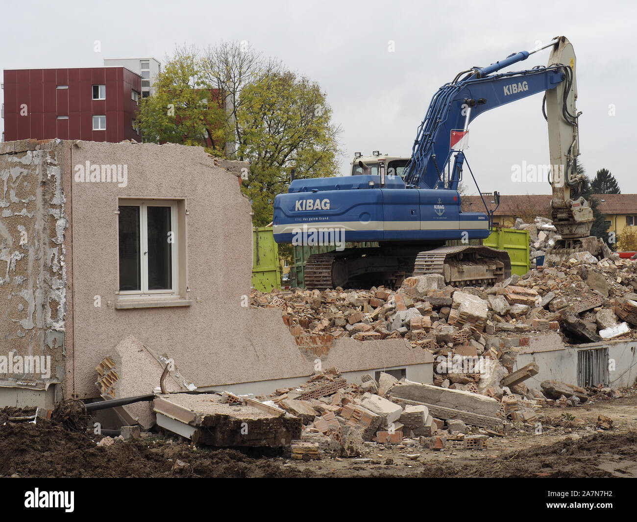Abbruch einer Wohnsiedlung in Regensdorf ZH Stock Photo