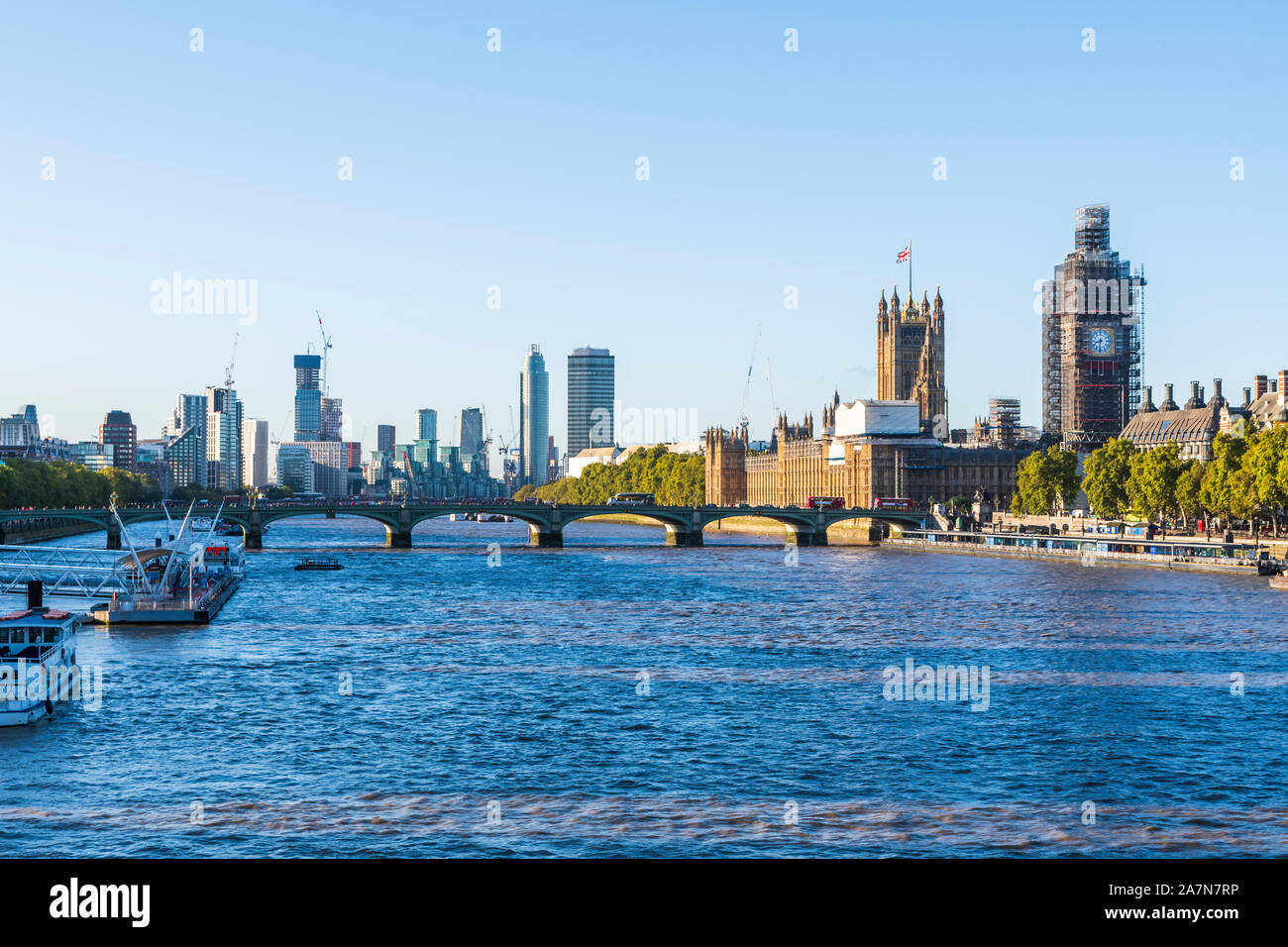 The Houses of Parliament in London by the Thames Stock Photo