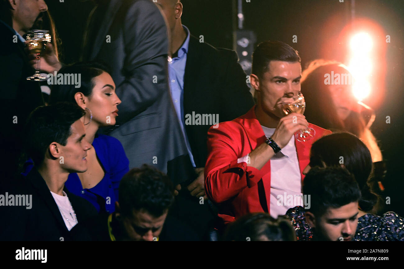 Georgina Rodriguez and Cristiano Ronaldo in the audience during the MTV ...
