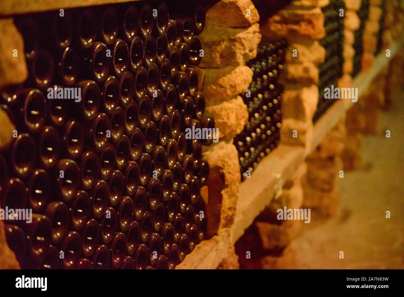 Old cellar storing wine bottles hi-res stock photography and images - Alamy