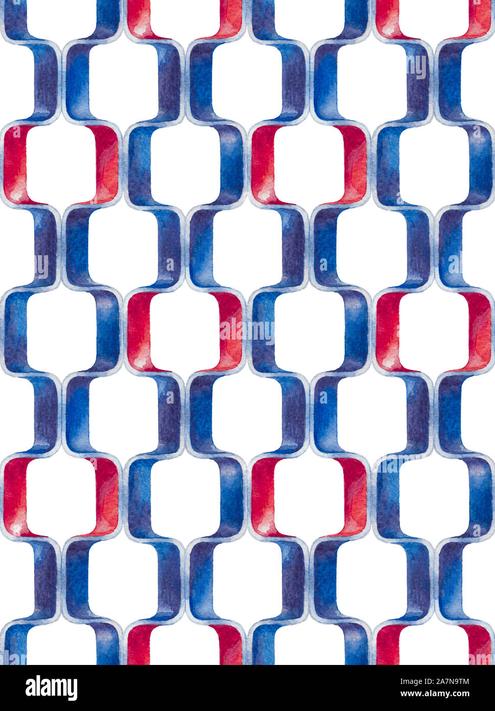 Blue watercolor abstract seamless pattern Stock Photo