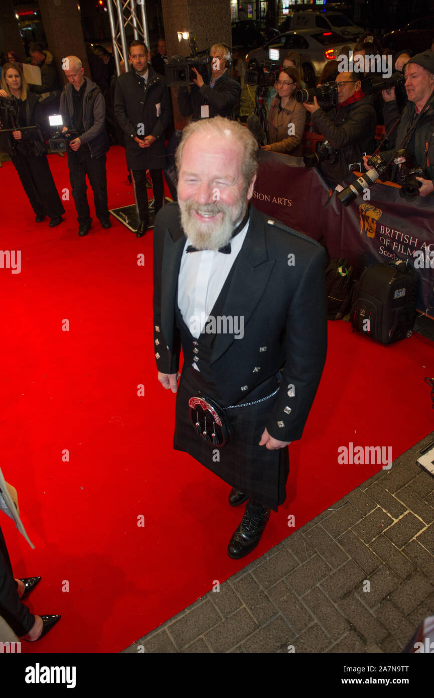 Glasgow, UK. 3 November 2019. Pictured:   Peter Mullan. Scenes from the annual Scottish BAFTAs at the Doubletree Hilton Hotel.  Credit: Colin Fisher/Alamy Live News Stock Photo