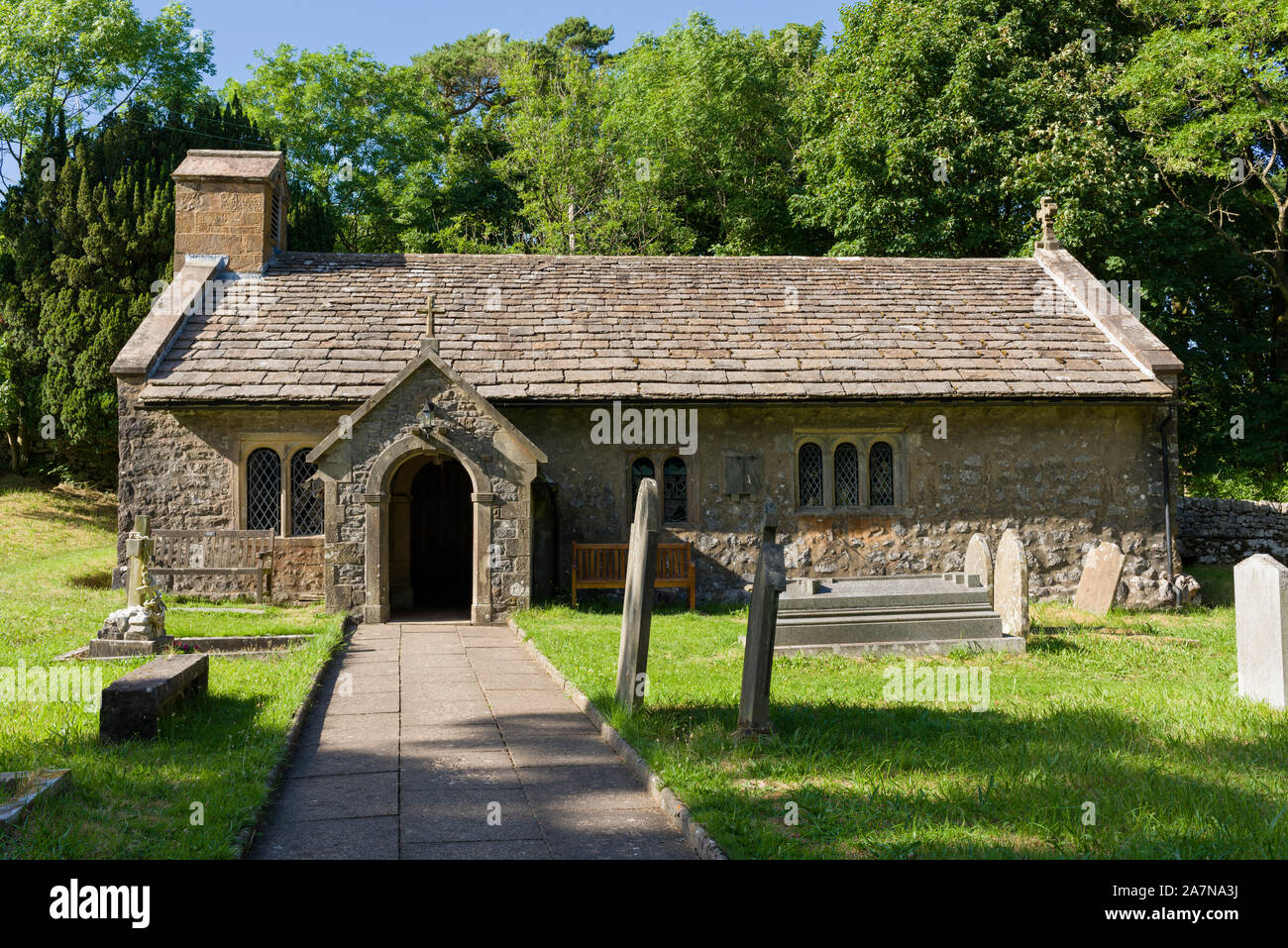 St Leonards Church in the hamlet of Chapel-le-Dale in the Yorkshire Dales National Park, North Yorkshire, England. Stock Photo
