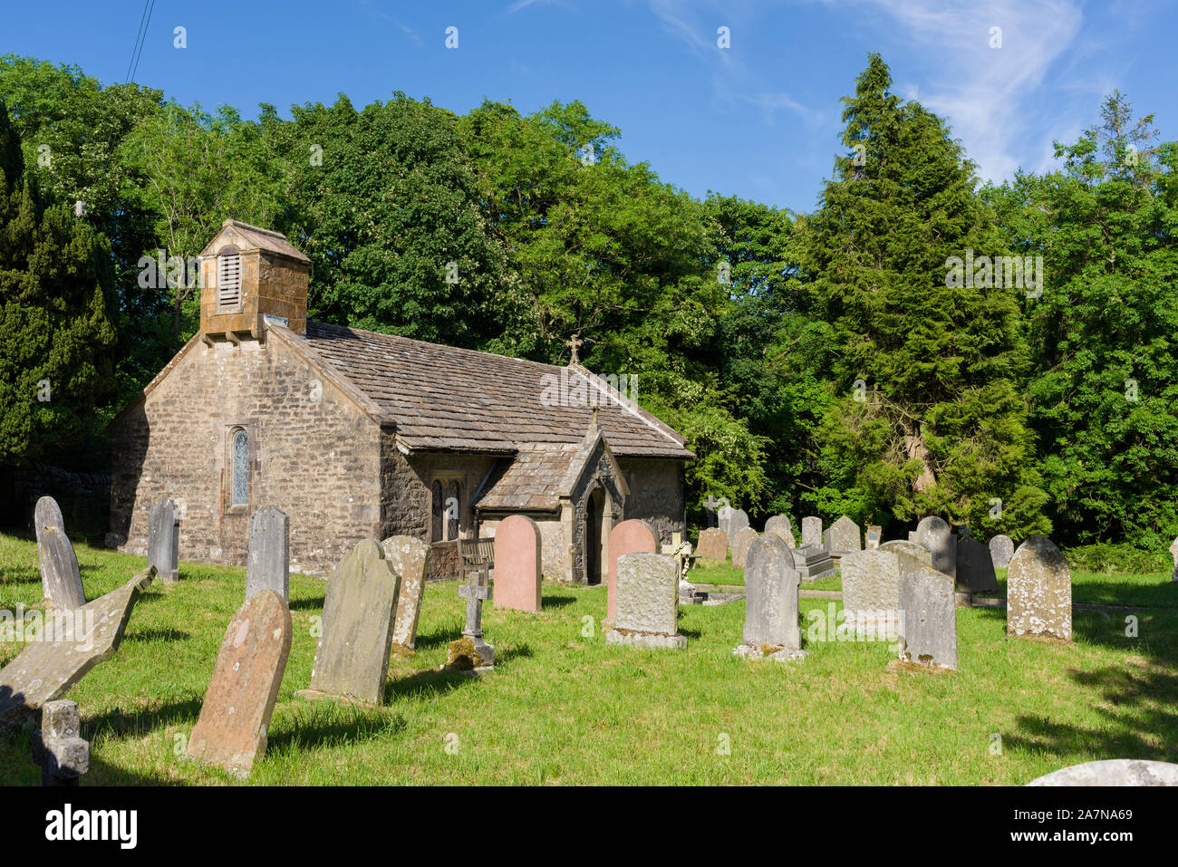 St Leonards Church in the hamlet of Chapel-le-Dale in the Yorkshire Dales National Park, North Yorkshire, England. Stock Photo