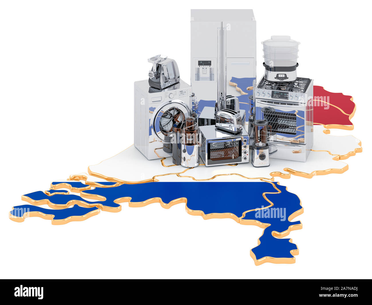 Kitchen and household appliance on the map of the Netherlands