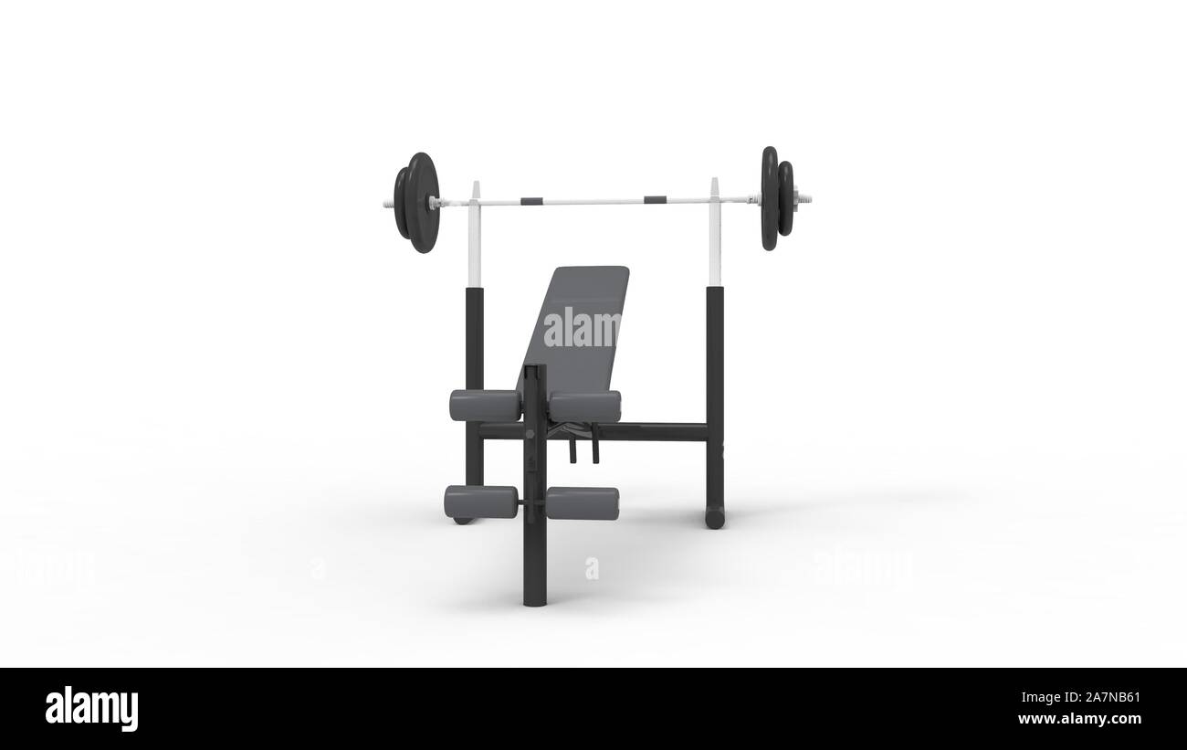Bench press installation 3d rendering isolated in white background ...