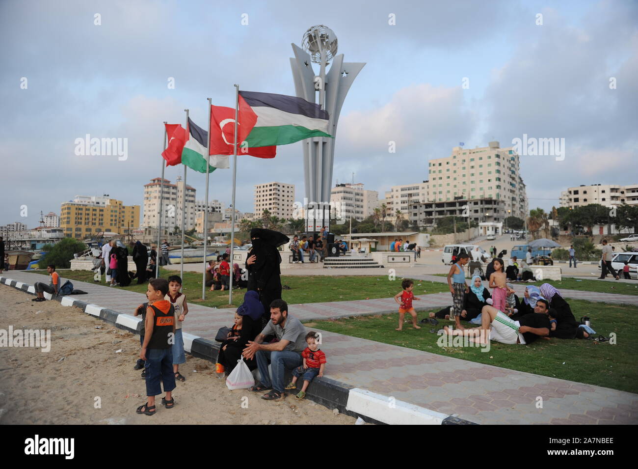 8 July 2011. Gaza,Palestine. The Gaza Strip is a coastline on the Mediterranean coast in western Palestine. Stock Photo