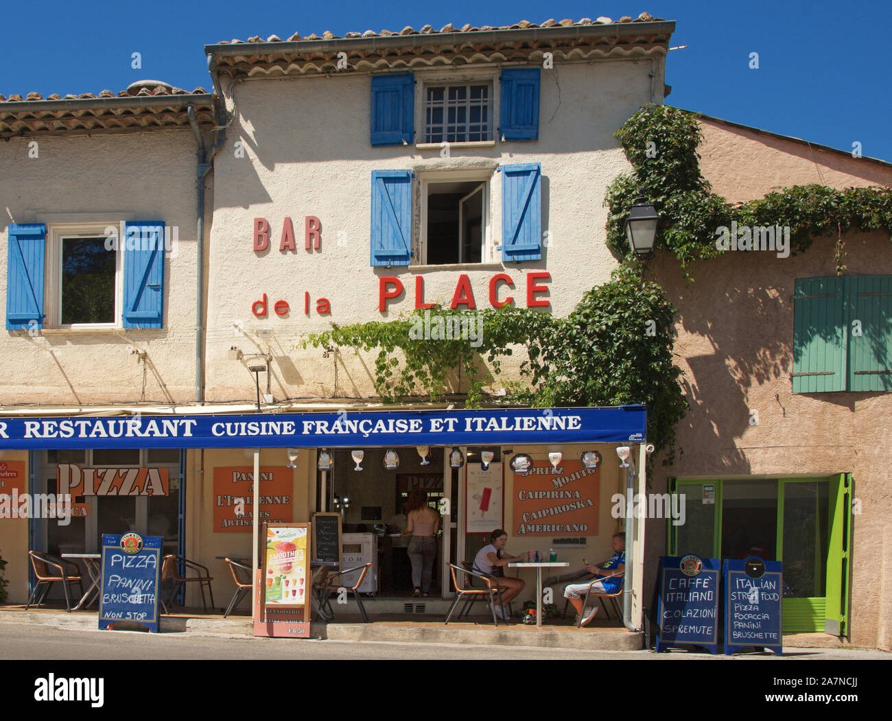 Bar de La Place La Palude sur Verdon Alpes de Haute Provence France Stock Photo