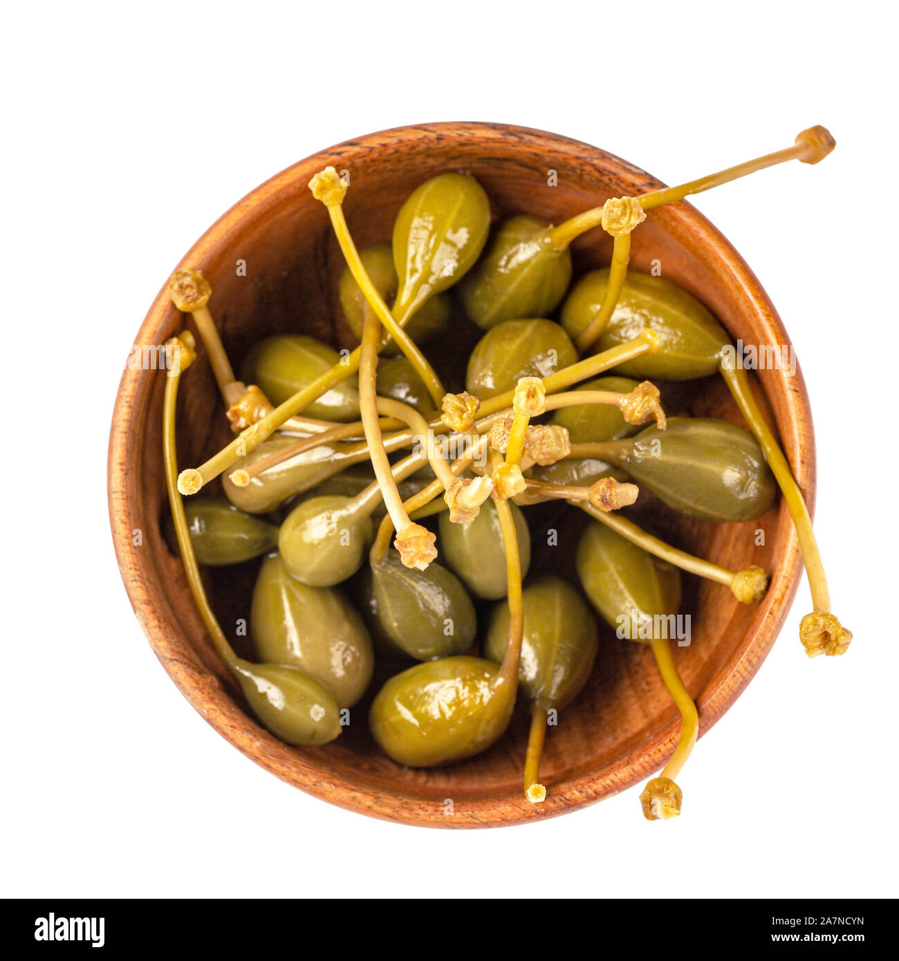 Bowl with capers in vinegar for healthy eating on a white background Stock Photo Alamy