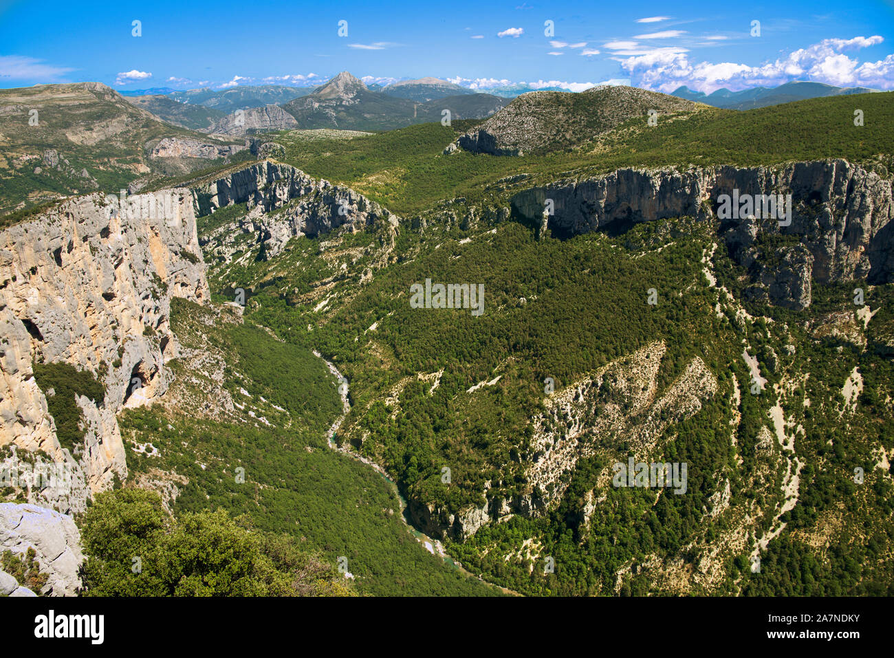 Rugged scenery Grand Canyon Verdon as seen from Route des Cretes Alpes de Haute Provence France Stock Photo
