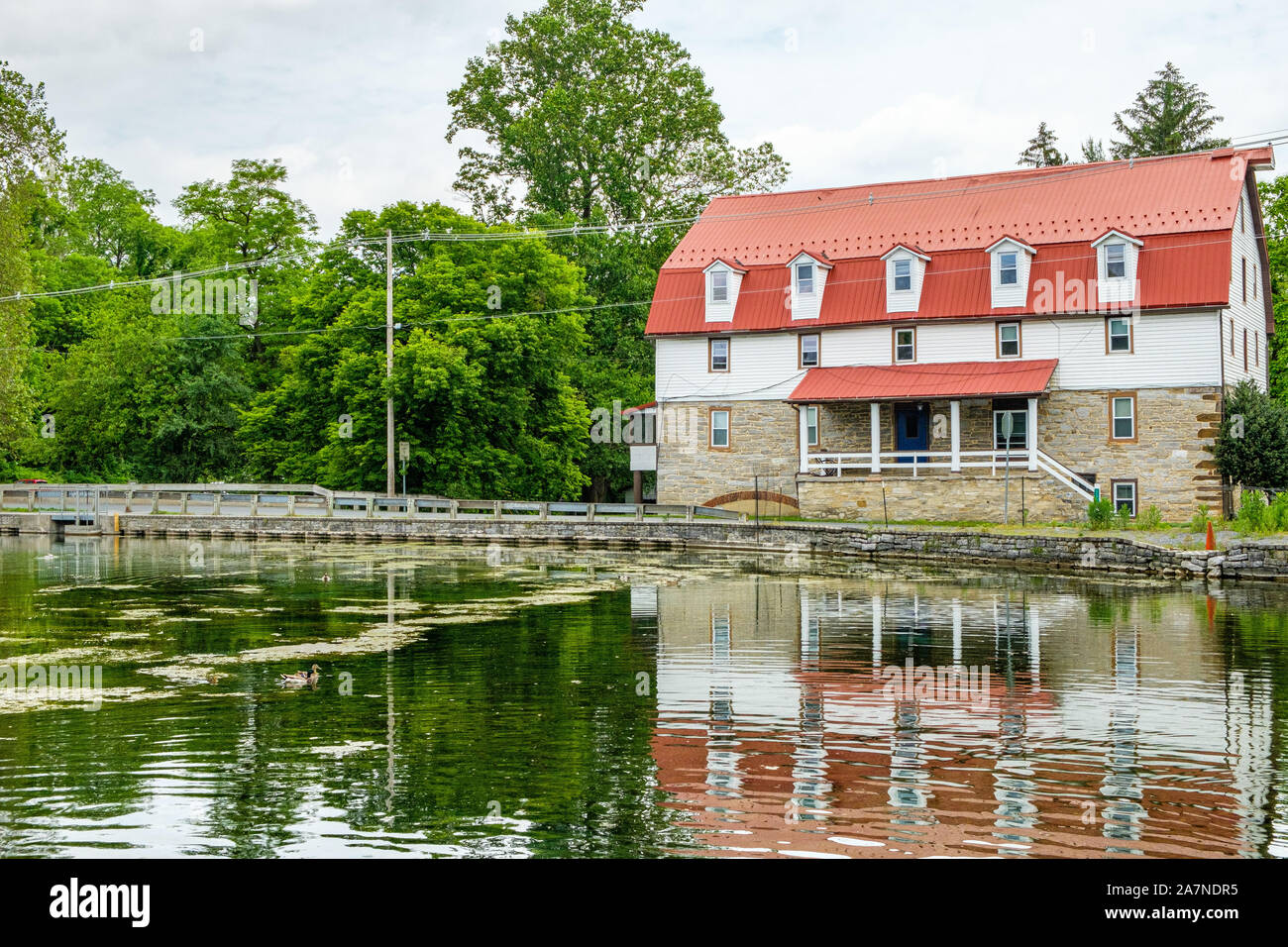 Apartments in converted grist mill, South End of Childrens Lake