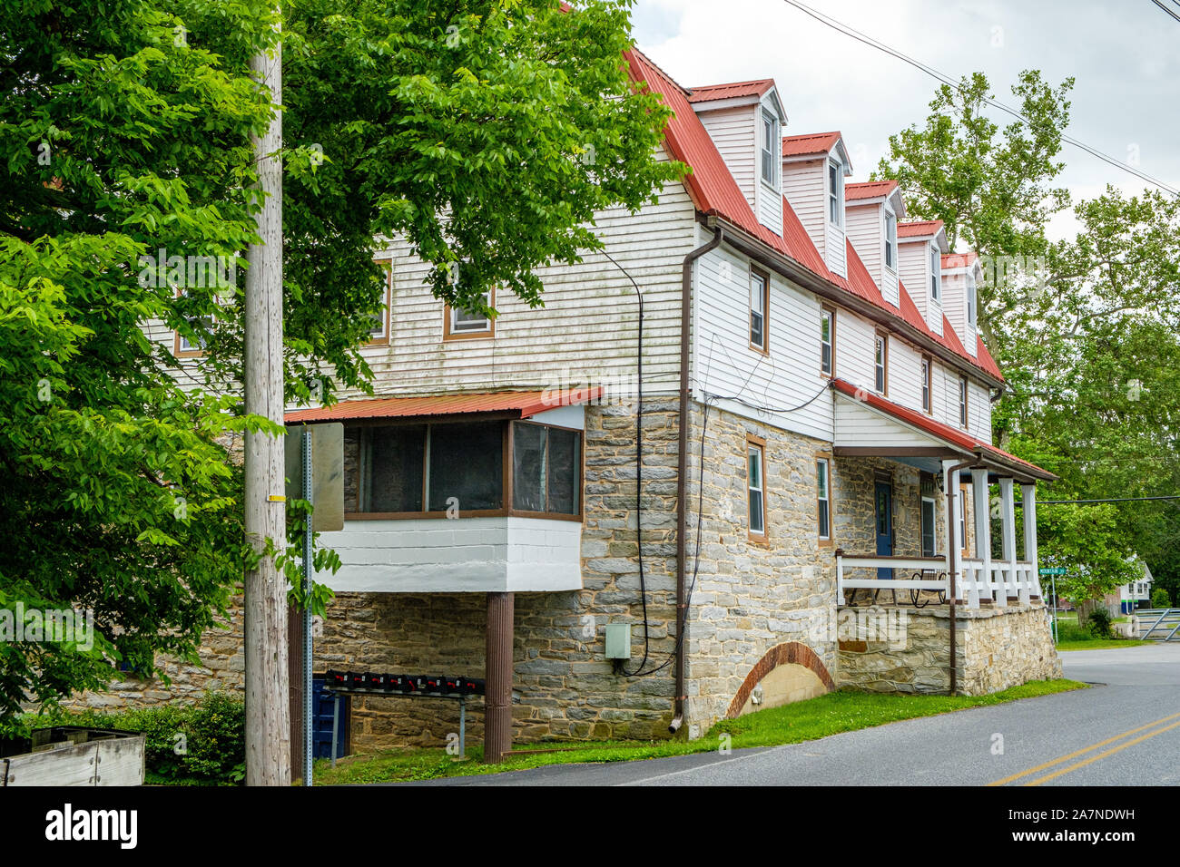 Apartments in converted grist mill, South End of Childrens Lake
