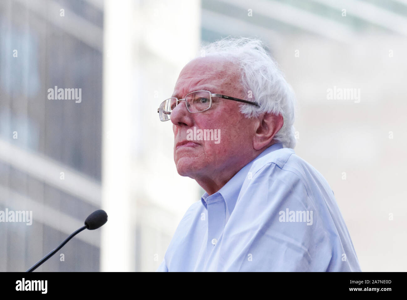 Philadelphia, PA, USA - July 15, 2019: 2020 Presidential candidate Sen. Bernie Sanders joins a rally to stop an impending hospital closure. Stock Photo