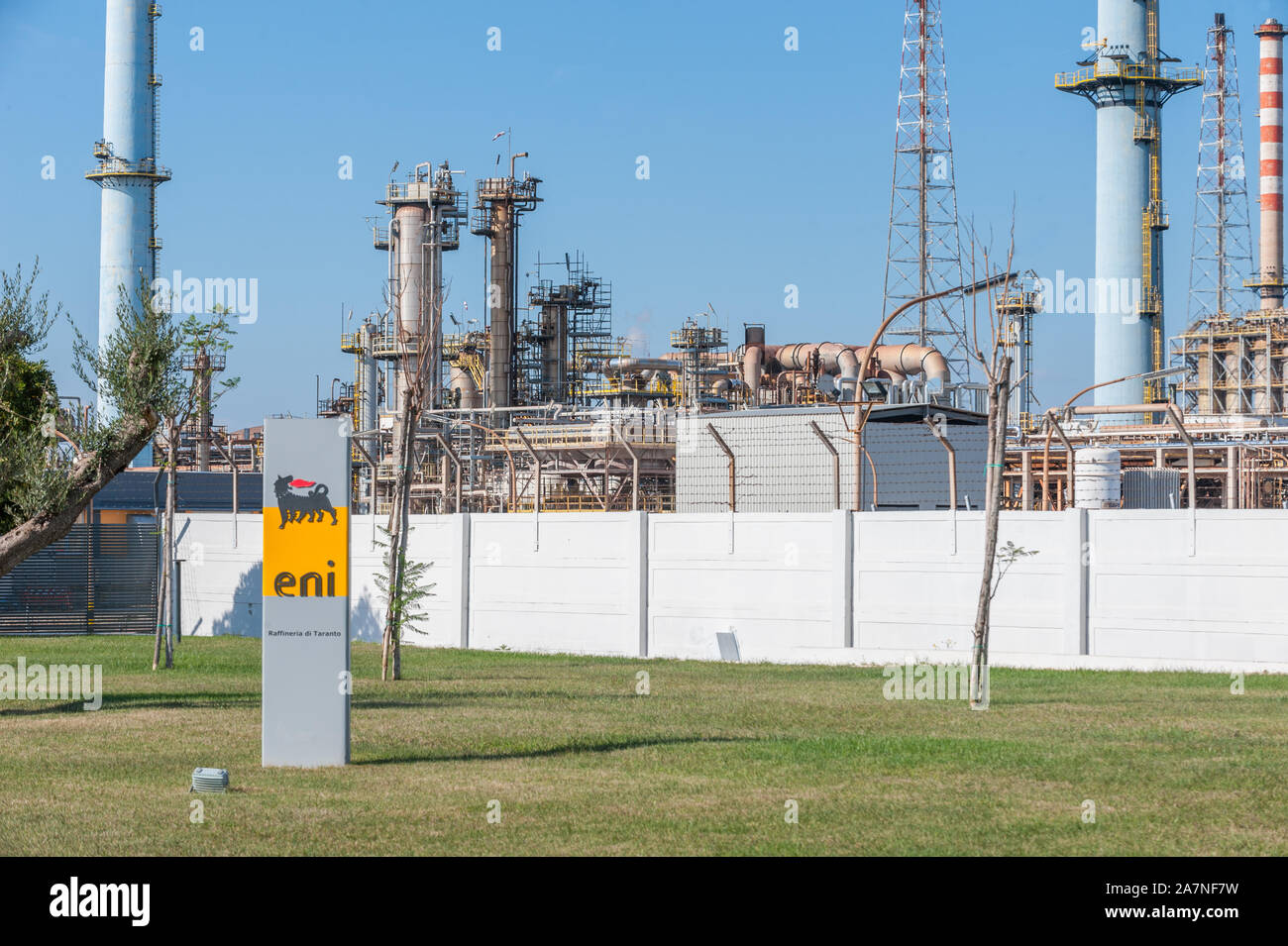 ENI petrol refinery in Taranto, Italy Stock Photo