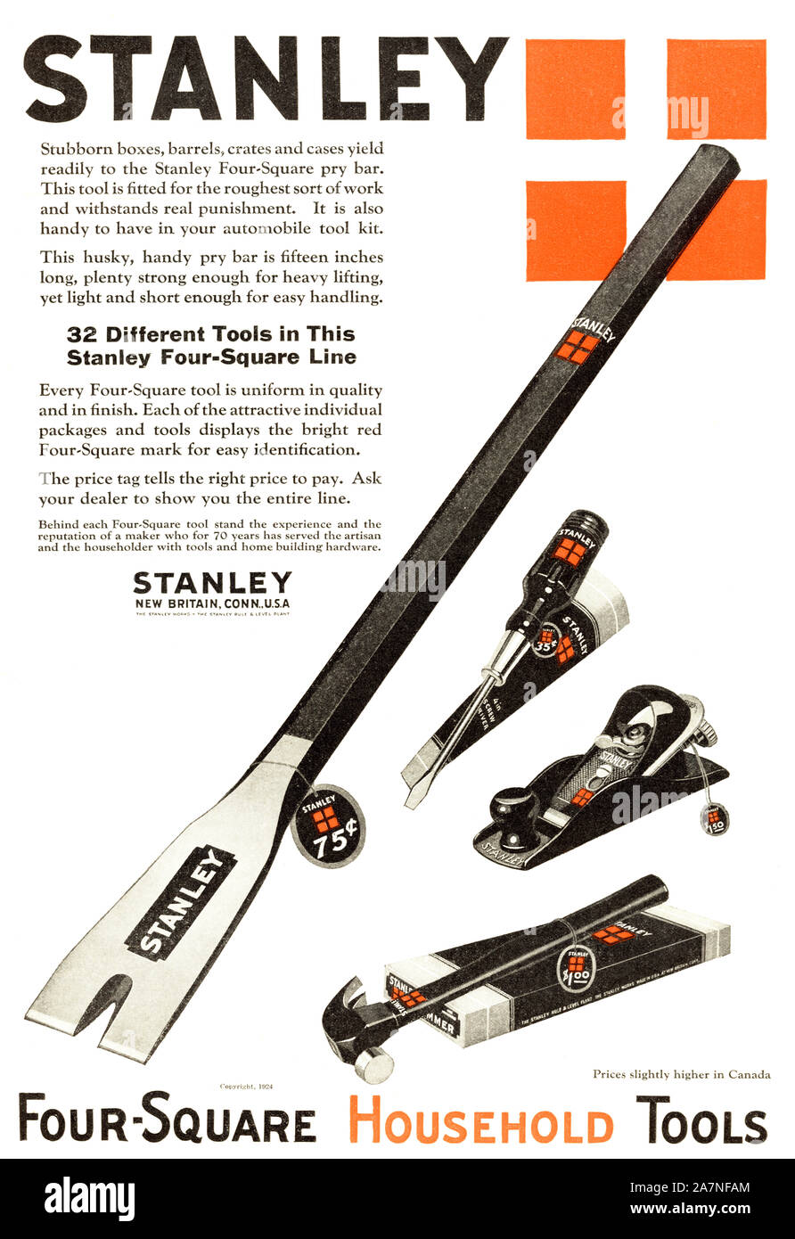 Stanley tools vintage magazine ad retouched and revived Stock Photo - Alamy