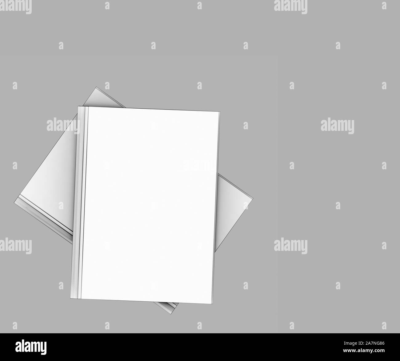 3d render of white cover books Stock Photo