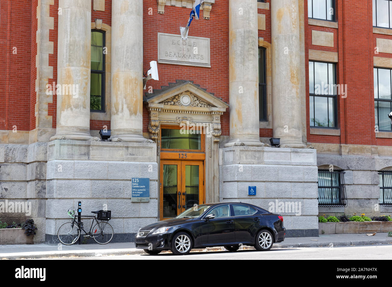 Quebec,Canada. Entrance to the Ecole des Beaux-Arts art school in downtown Montreal Stock Photo