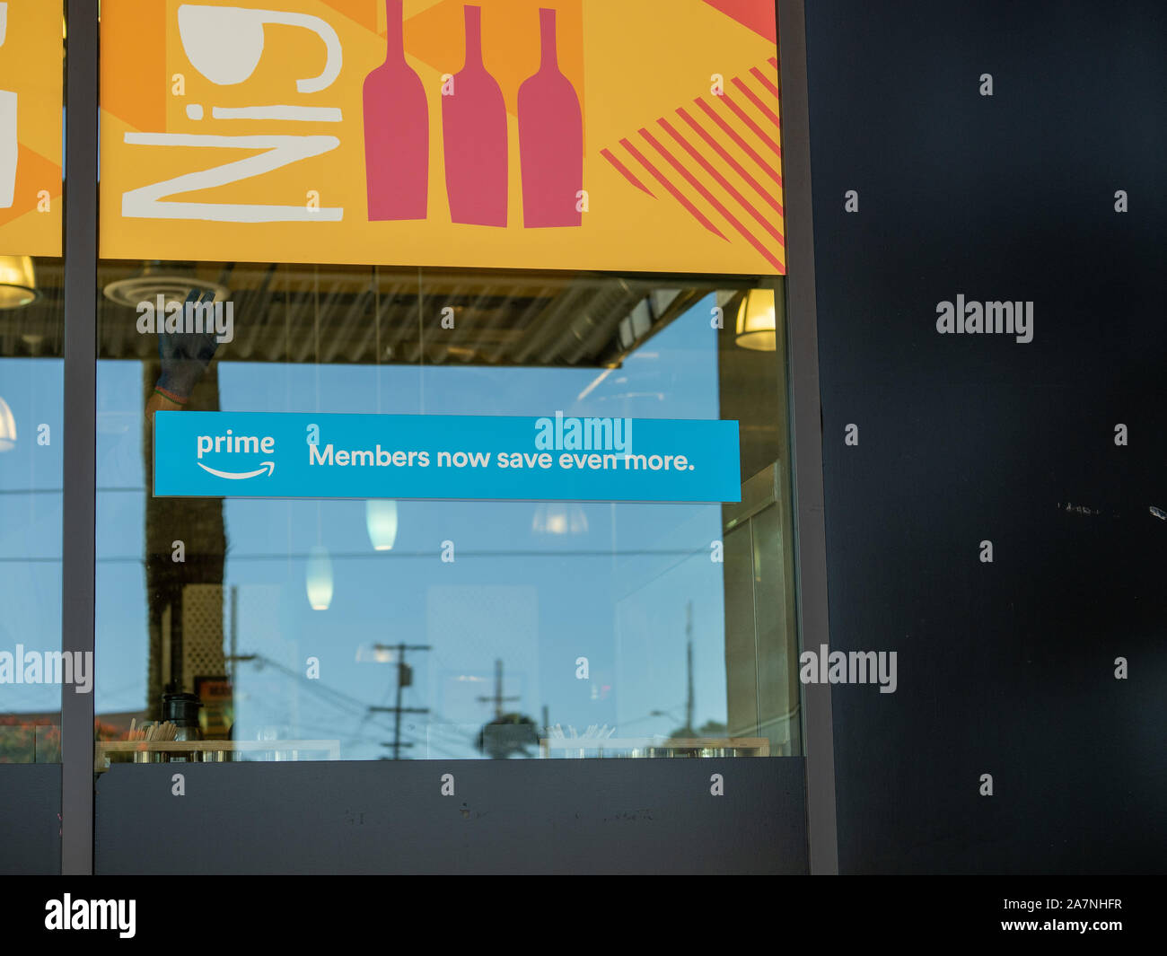 Amazon Prime members now save even more sign outside of Whole Foods