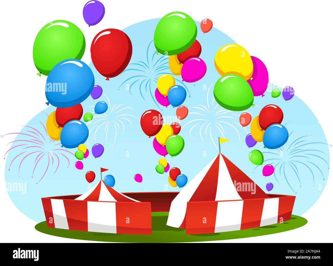 Balloons coming out from a circus tents Stock Vector Image & Art - Alamy