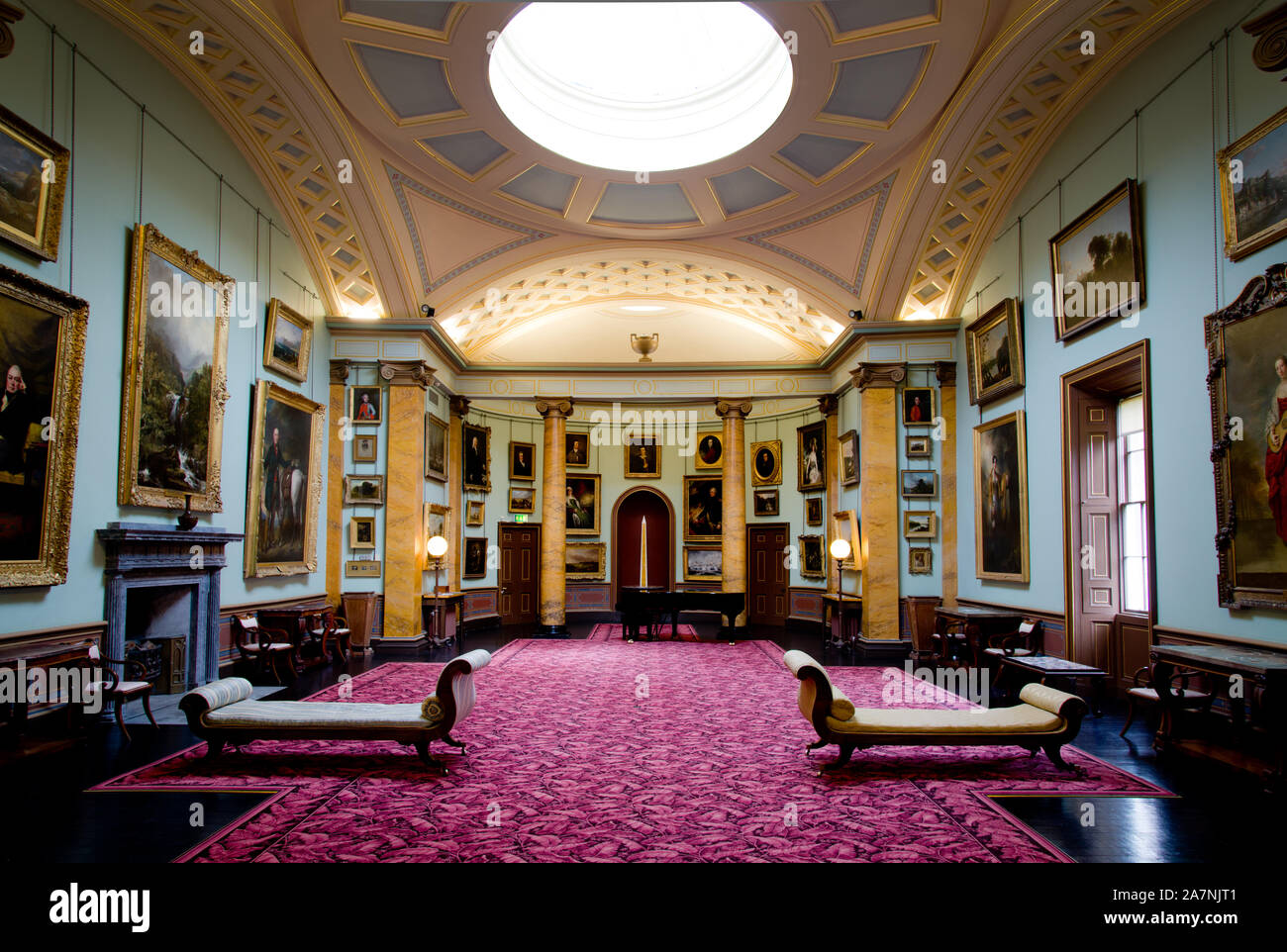 The Picture Gallery of Paxton House in the Scottish Borders above the