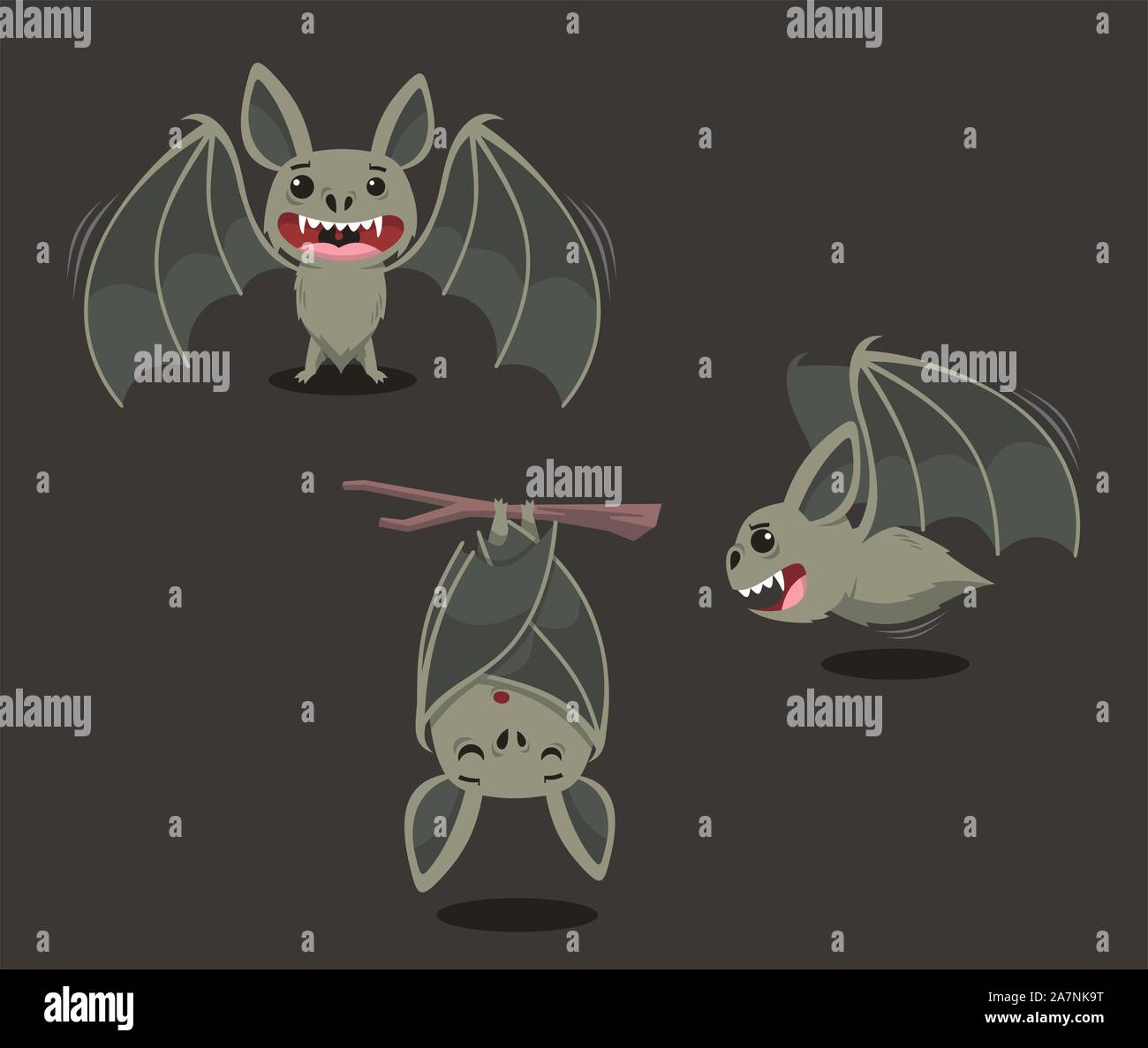 Bat Standing Upside down and flying, vector illustration cartoon Stock  Vector Image & Art - Alamy