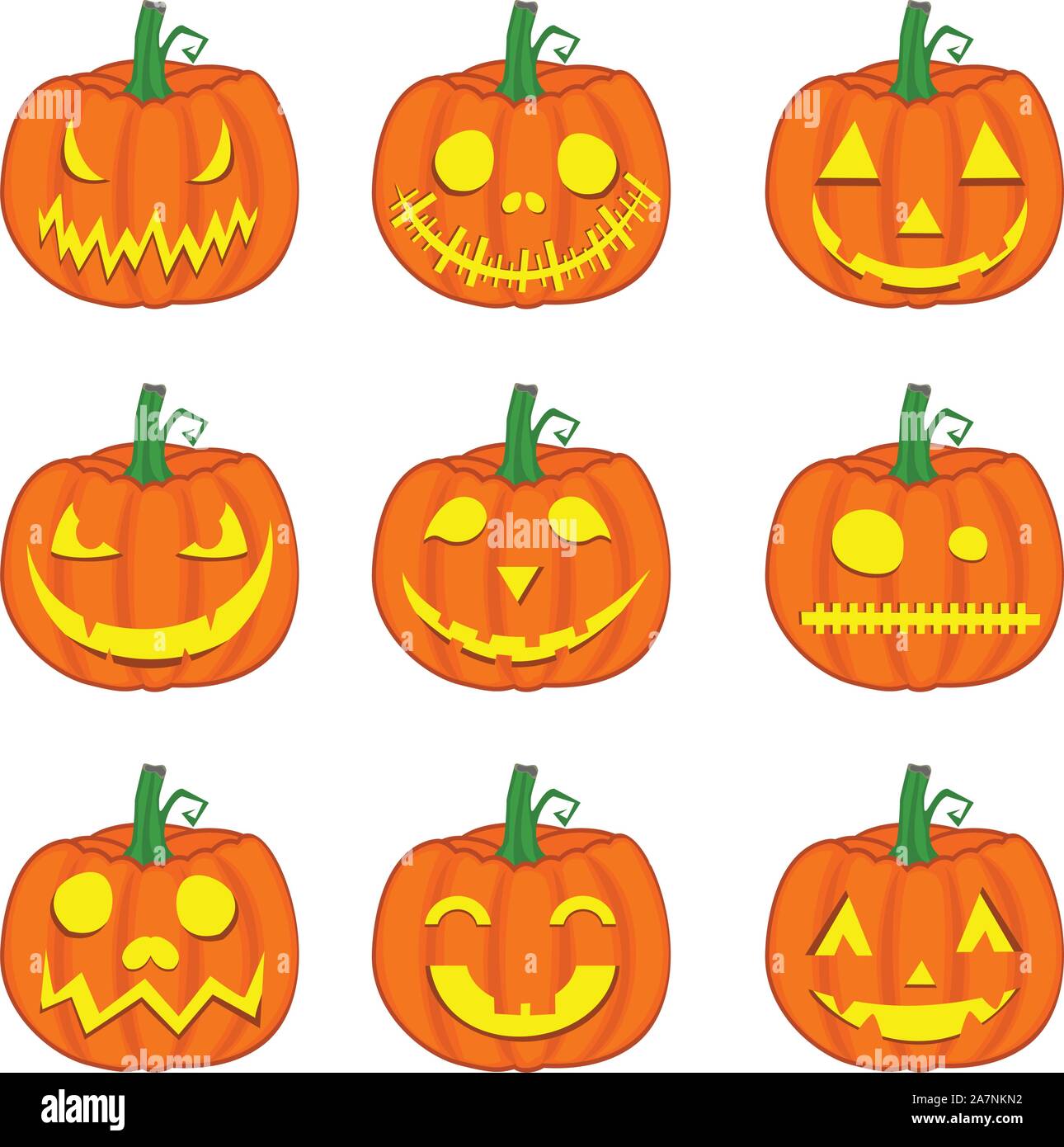 ilustration halloween pumpkin character Stock Vector