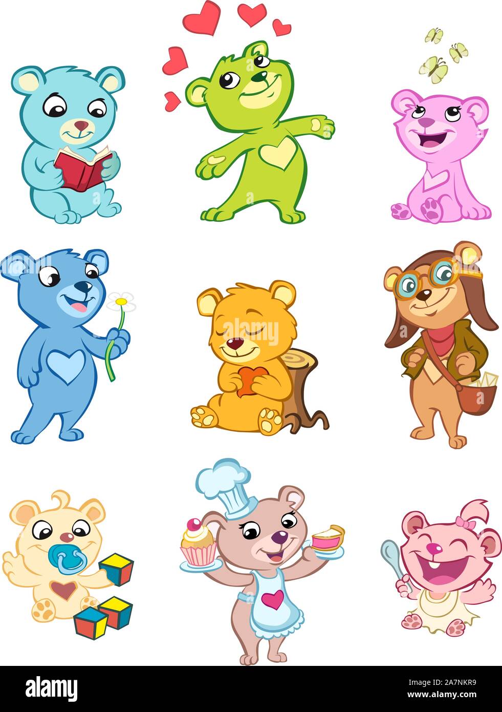 Little Stuffed Fluffy Playful Teddy Bear Toy, vector illustration cartoon. Stock Vector