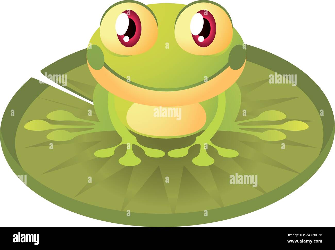 Cute little frog sitting down Stock Vector