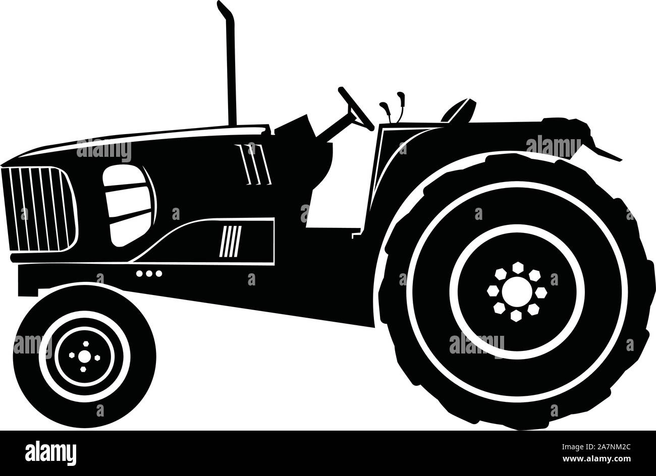 tractor silhouette for agricultural equipment Stock Vector