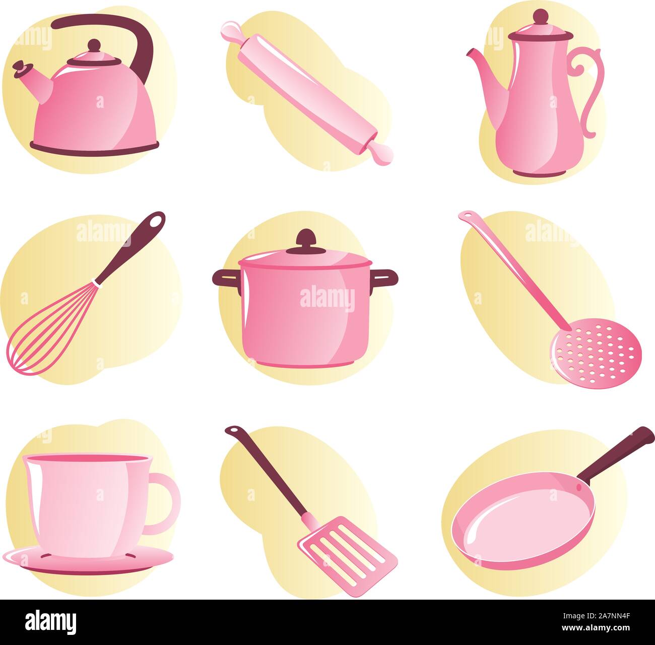 https://c8.alamy.com/comp/2A7NN4F/kitchen-utensils-and-appliances-vector-cartoon-for-little-girls-2A7NN4F.jpg