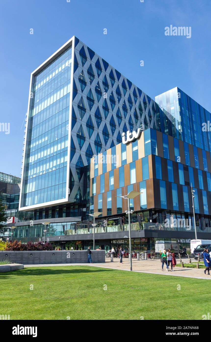 ITV Studios at MediaCityUK, Salford Quays, Salford, Greater Manchester, England, United Kingdom Stock Photo