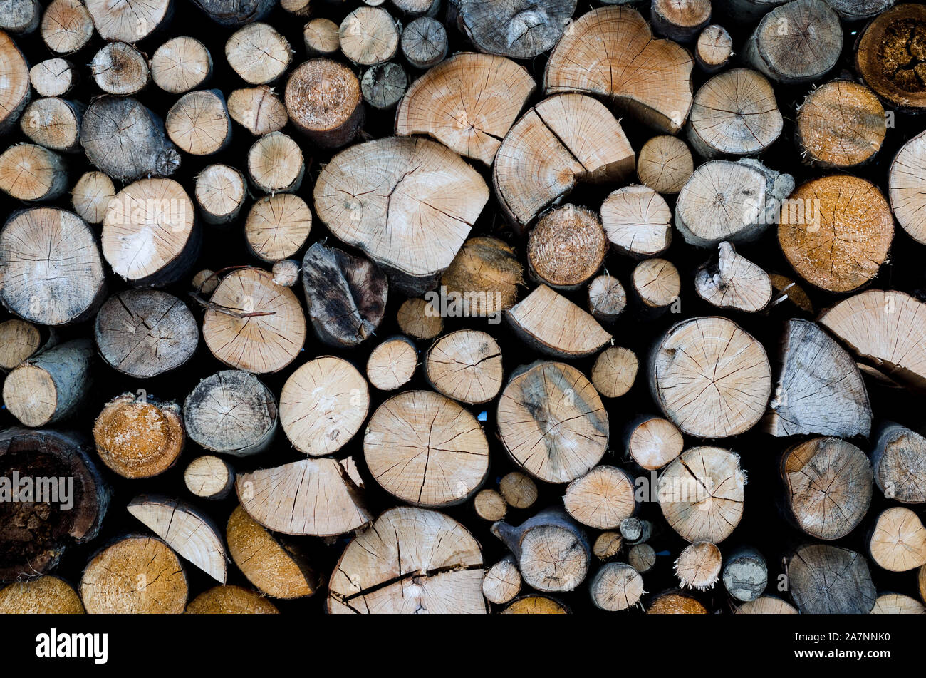Background of dry chopped firewood logs in a pile Stock Photo - Alamy