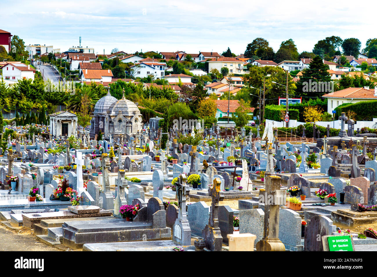 Sabaou Cemetery (Cimetière du Sabaou) in Biarritz, France Stock Photo