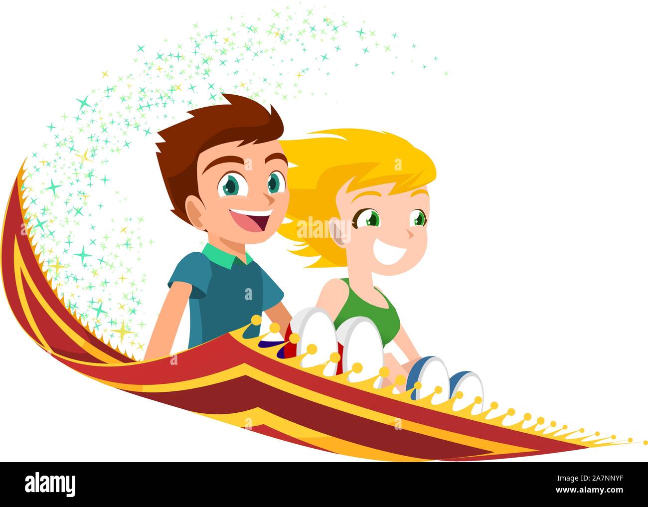 kids flying on a Magic Carpet vector illustration. With two happy smiling  children riding a magic rug vector illustration cartoon Stock Vector Image  & Art - Alamy