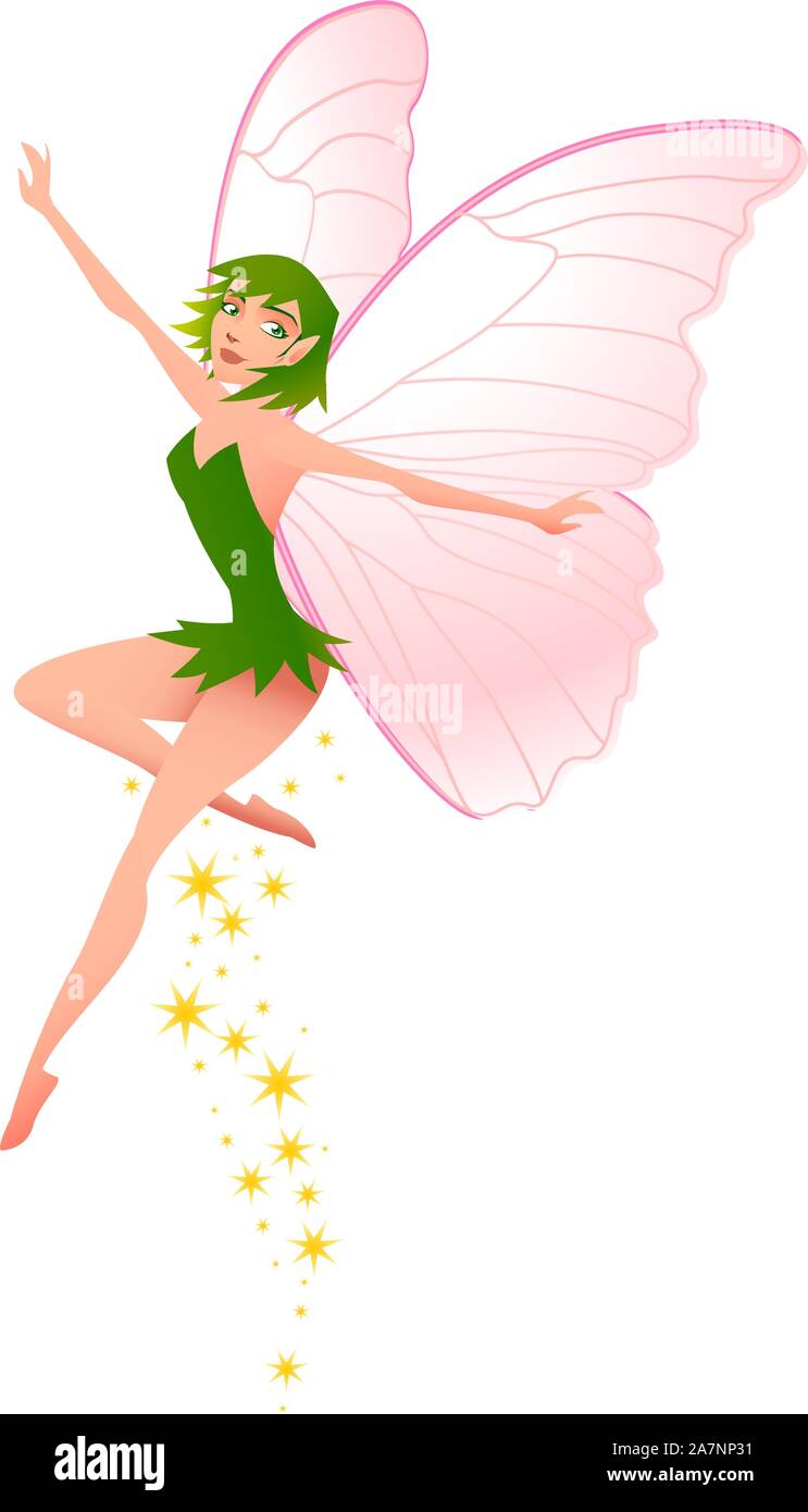 Little Fairy flying. Stock Vector