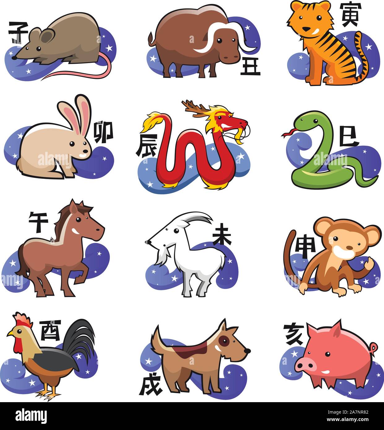 Chinese horoscope symbols hi-res stock photography and images - Alamy