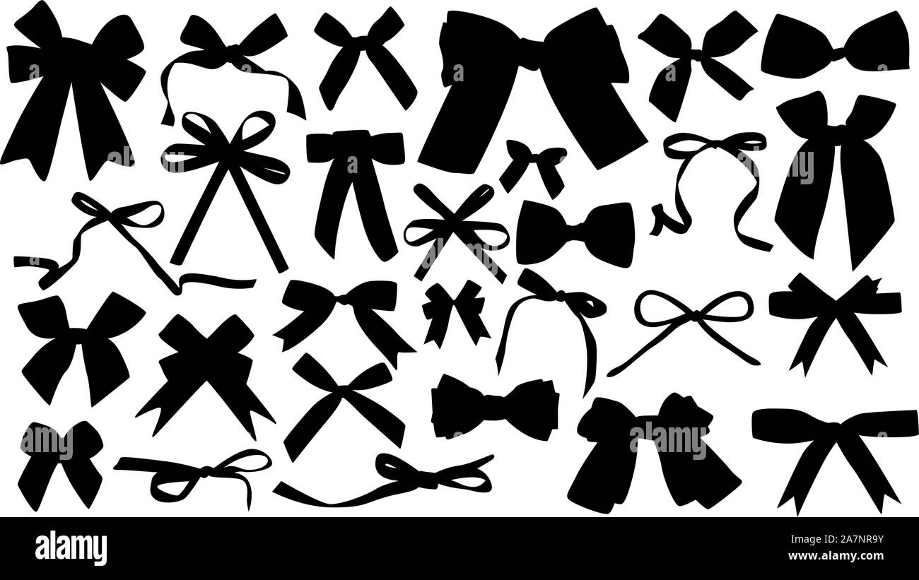 Bows and ribbons black vector silhouette Stock Vector Image & Art Alamy