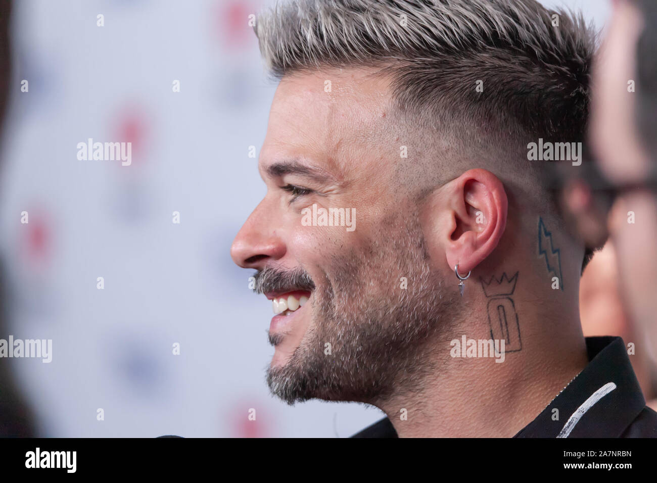 Miami, USA. 02nd Nov, 2019. Singer Pedro Capo speaking with Telemundo at  the iHeartRadio Fiesta Latina 2019 at the American Airlines Center on  November 2, 2019 in MIami, Florida Credit: The Photo