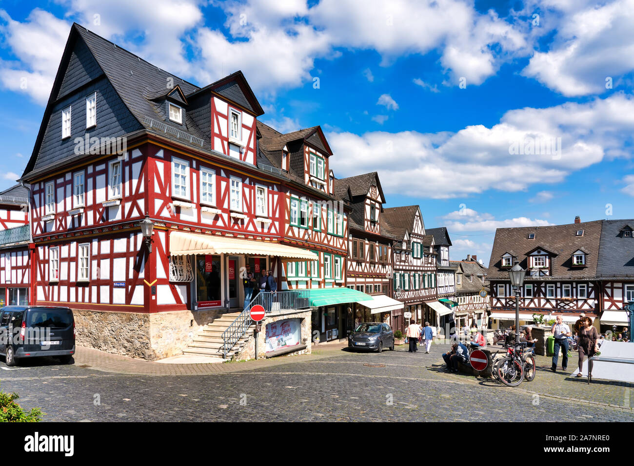 Braunfels, Germany, 04/07/2019: Braunfels is a climatic health resort and a town in the central Hessian Lahn-Dill district and is known for its castle Stock Photo