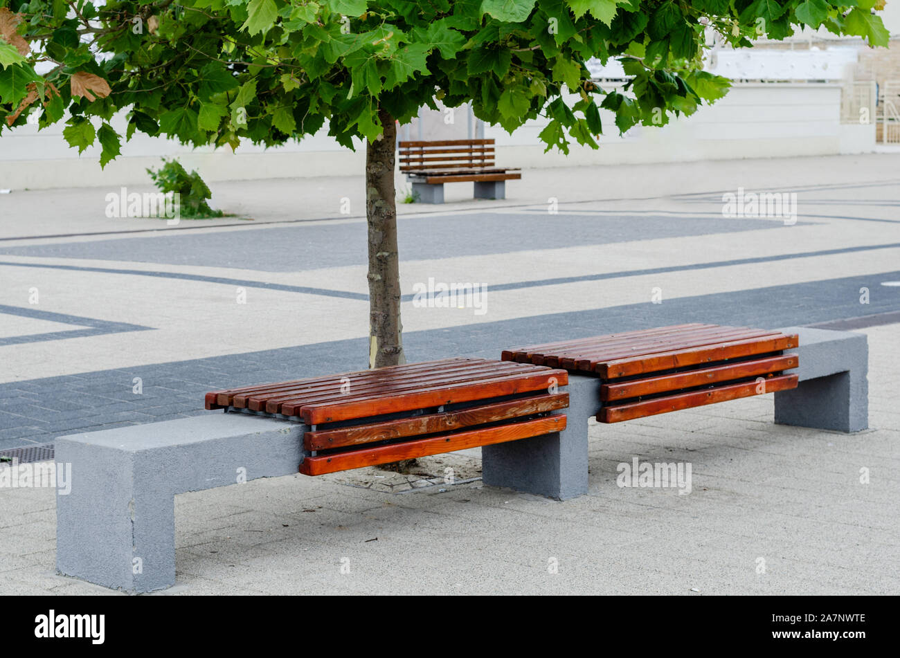 Terrace two benches hi-res stock photography and images - Alamy
