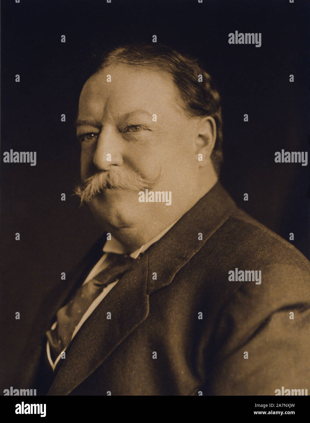 William Howard Taft (1857-1930), 27th President of the United States 1909-1913, 10th Chief Justice of the United States 1921-1930, Head and Shoulders Portrait, 1909 Stock Photo
