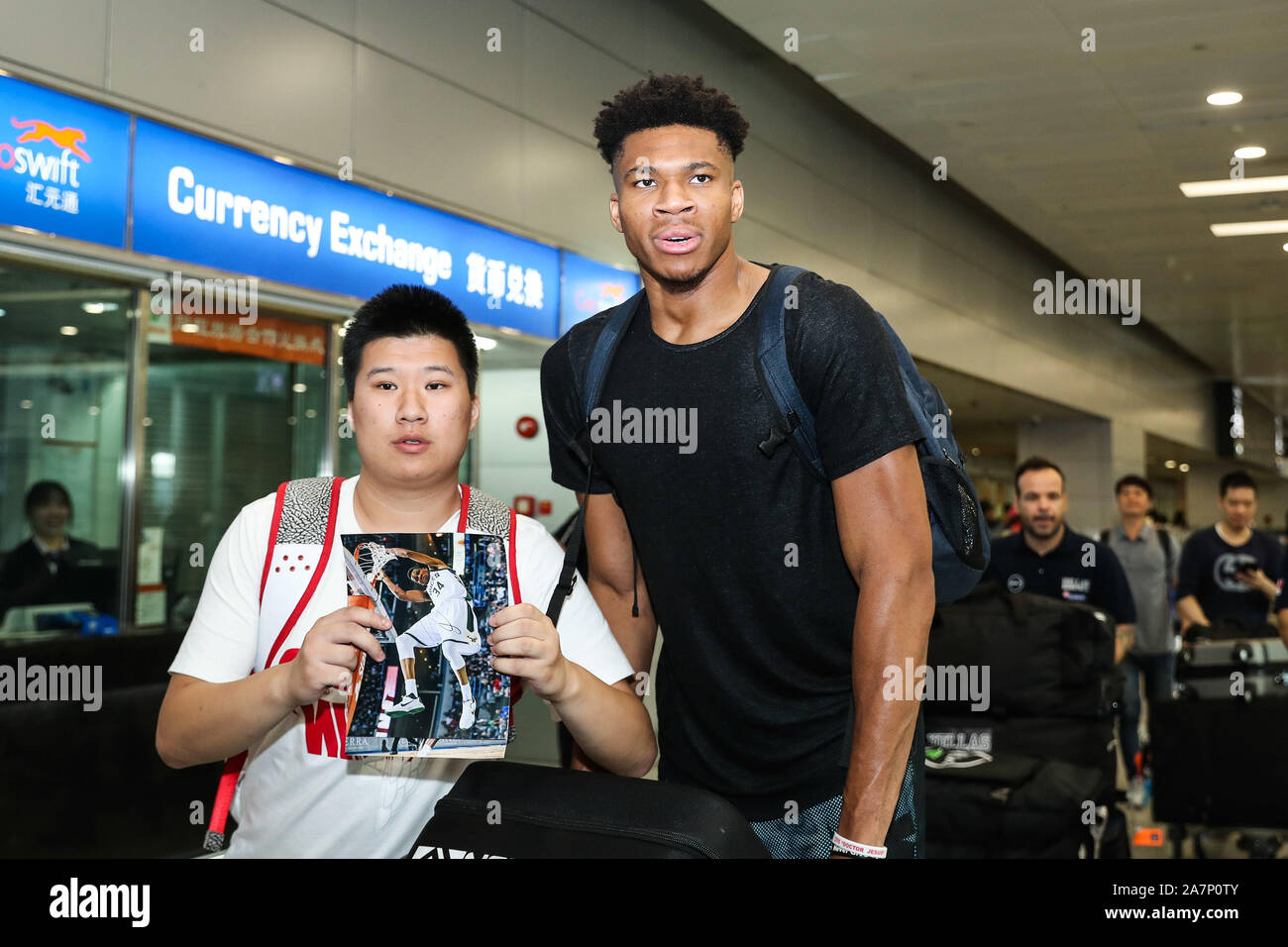 Giannis Antetokounmpo of Greece national basketball team arrives at the