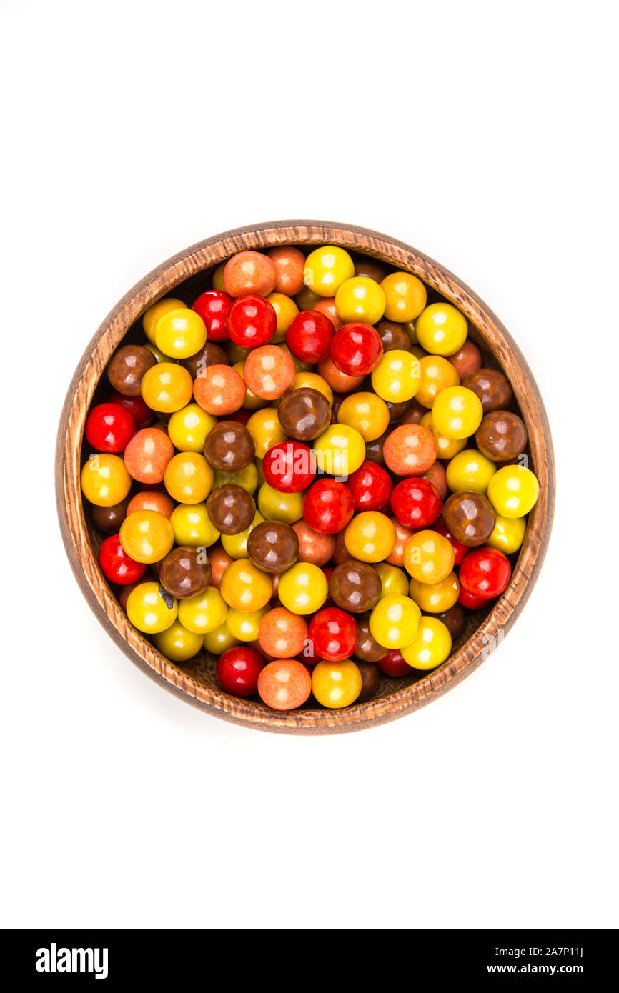 Sweet round fall colored chocolate covered candy balls Stock Photo Alamy