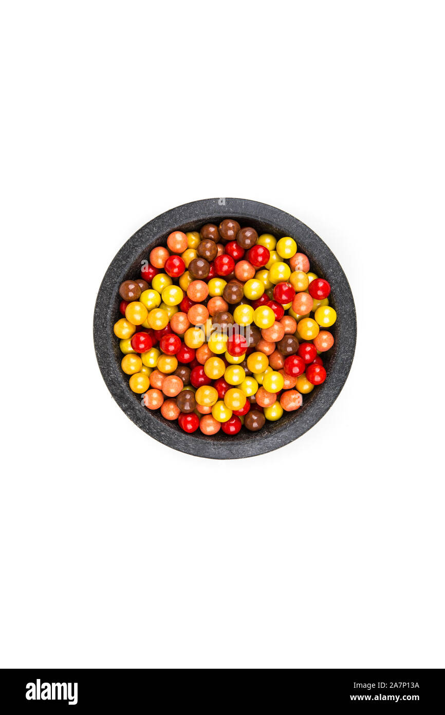 Sweet round fall colored chocolate covered candy balls Stock Photo Alamy