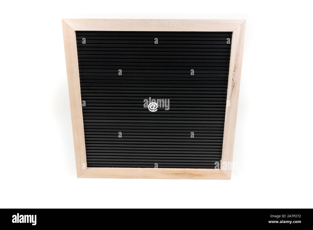 Black blank letter sign board with an at symbol Stock Photo