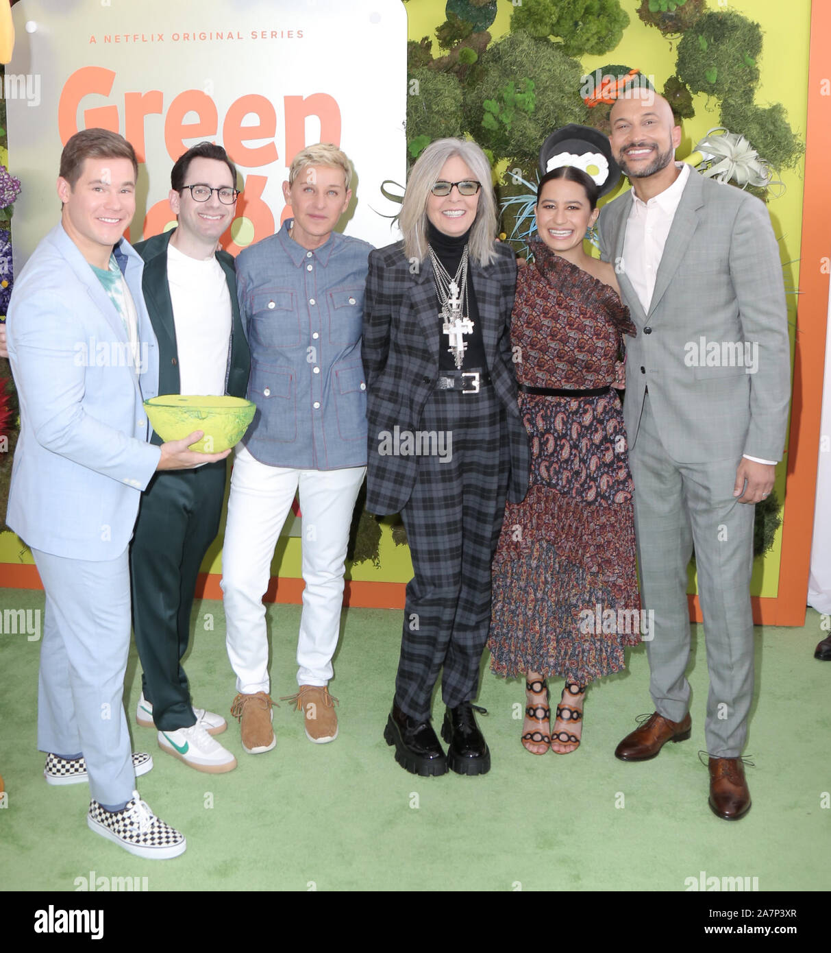 November 3, 2019, USA: 03 November 2019 - Los Angeles, California - Adam DeVine, Jared Stern, Ellen DeGeneres,Â Diane Keaton, Ilana Glazer, Keegan-Michael Key. Premiere Of Netflix's ''Green Eggs And Ham'' held at Hollywood American Legion. Photo Credit: PMA/AdMedia (Credit Image: © Pma/AdMedia via ZUMA Wire) Stock Photo