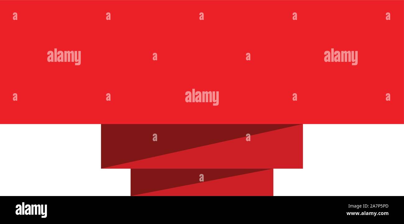 red ribbon banner on white background. red ribbon banner sign. flat ...