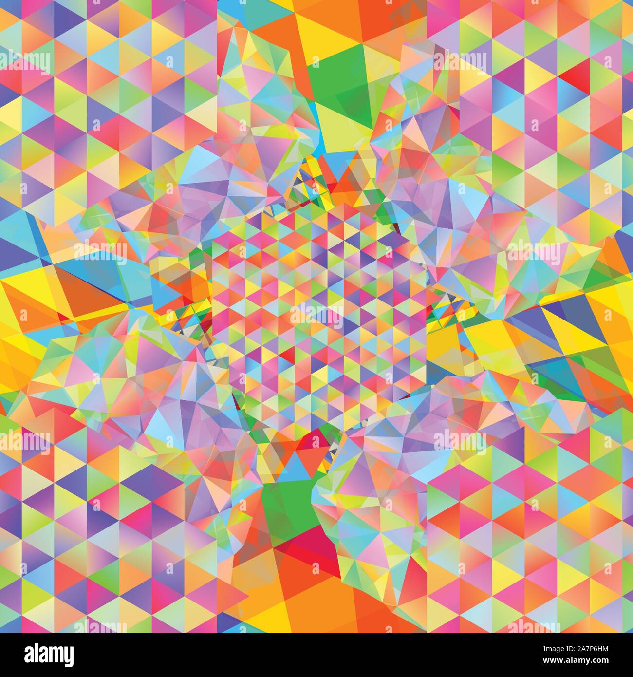 Seamless pattern with gainbow colored glitch styled bright messy shapes Stock Vector
